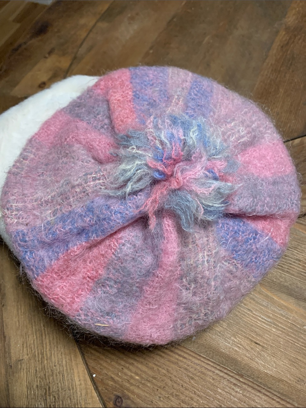 Vintage mohair multi color knit hat - Picture 1 of 4